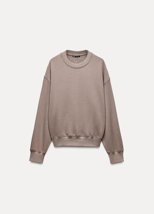 Укорочений світшот з етикеткою zara2 фото