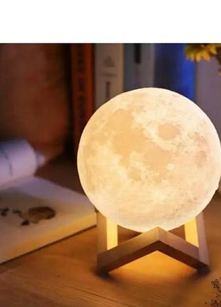 Ночник 3d аккумуляторная луна светильник 5 режимов 5 цветов