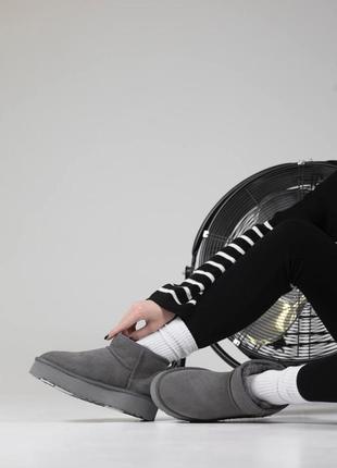 Женские угги Ugg Brixbee Set grey ультра мини серого цвета платформа6 фото