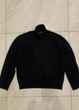 Женский шерстяной гольф свитер emporio armani черный