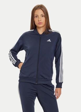 Спортивная женская кофта на молнии/олимпийка adidas White