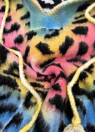 Худи с капюшоном леопард розовый синий