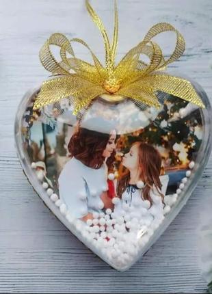Серце з вашими фото на замовлення, кулі з фото, новорічні подарунки.