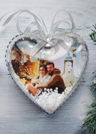 Серце з вашими фото на замовлення, кулі з фото, новорічні подарунки.