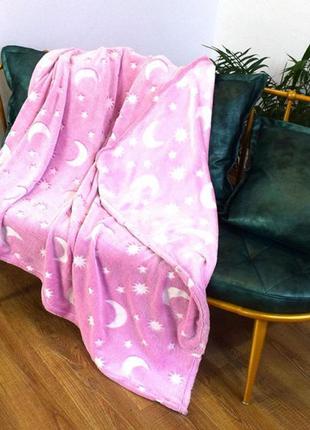 Плед, що світиться в темряві, плюшеве покривало blanket kids magic star 150х100 см