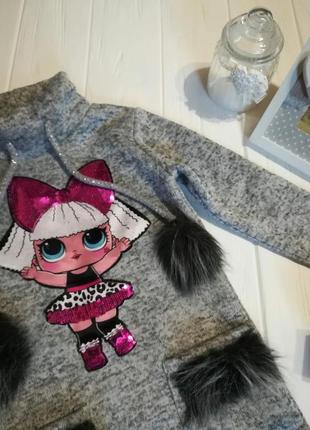 Детское теплое платье на байке 2