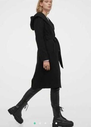 Пальто с капюшоном h&m