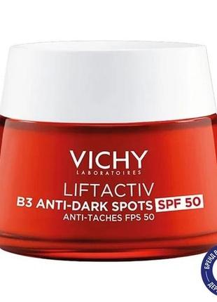 Антивіковий крем vichy liftactiv в3 anti-dark spots cream spf 50 для корекції пігментних плям і зморщок, 50 мл