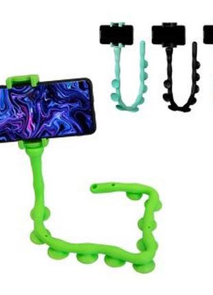 Універсальний гнучкий тримач для телефону черв'ячок з присосками