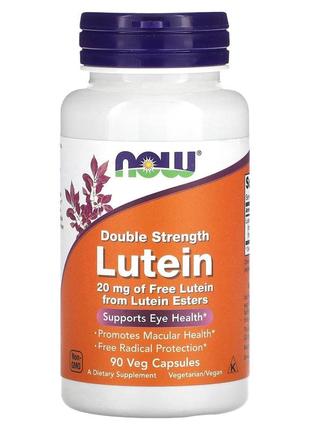 Лютеин now foods lutein 20 мг для здоровья глаз 90 растительных капсул