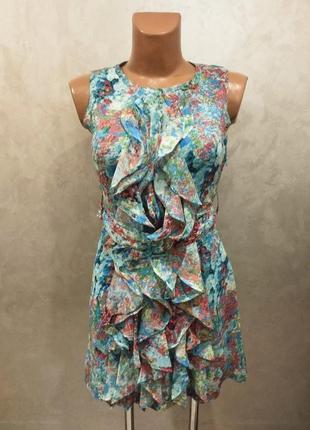 Dolce & gabban, чарівна шифонова сукня з воланами італійського будинку моди класу люкс