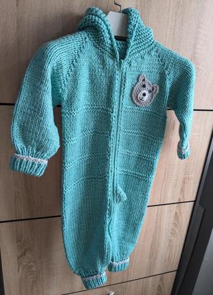 Комбинзончик новый, в использовании не был handmade, без подкладки...сплетенный из акриловой пряжи