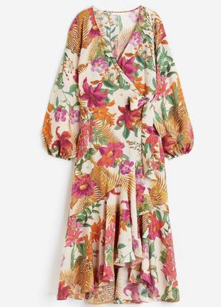 Красивое цветочное платье, миди платье h&m