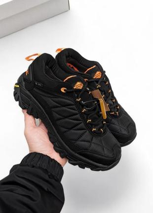 Мужские кроссовки merrell ice cap moc 3m thinsulate черные оранжевым (gore-tex)