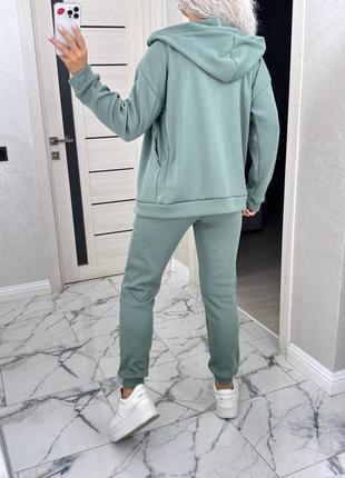 Теплий жіночий спортивний костюм рубчик з начісом s, m, l, xl