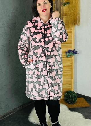 Дуже теплий махровий халатик для жінок 46-58