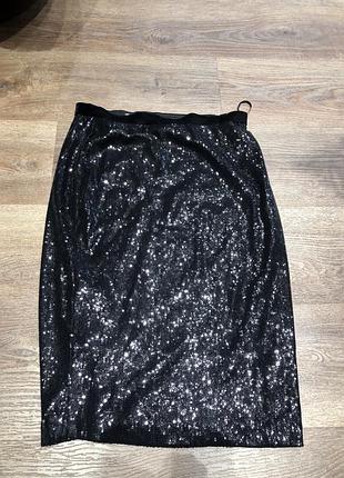 Юбка блестящая с пайетками  l