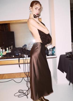 Атласна спідниця zara