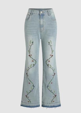 Cider джинсы с высокой посадкой, с вышивкой цветы