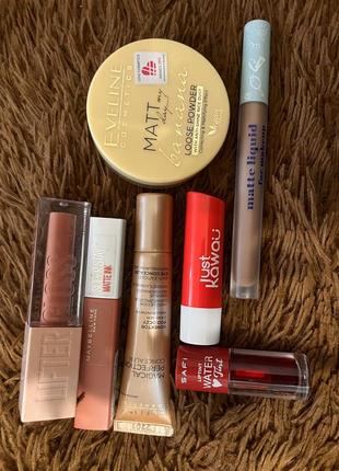 Косметика maybelline eveline пудра тени помада блеск консилер