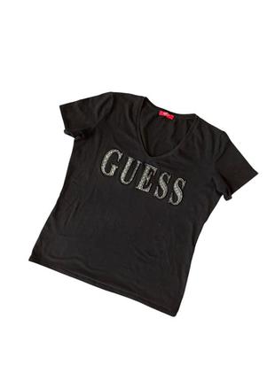 Р. 44-46/s-m женская чёрная футболка guess
