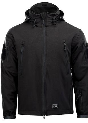 Куртка m-tac softshell з флісовою підкладкою - чорна