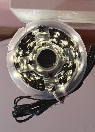 Led  гирлянда роса на зелёном проводе 50 метров 500 диодов