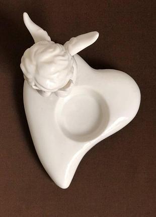 Свечанок фарфоровый, украшен ангелом. ничевичка