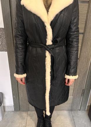 Натуральна дублянка шкіра,хутро норки 36 рр