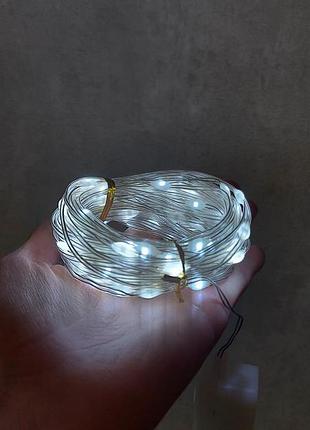 Гирлянда роса 100 led, 220 b, 10 м, белый