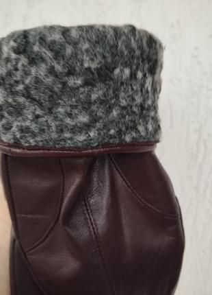 Зимние женские перчатки кожаные женские варежки зимние варежки с кожушкой6 фото