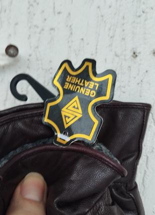 Зимние женские перчатки кожаные женские варежки зимние варежки с кожушкой7 фото