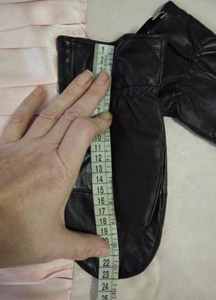 Зимние женские перчатки кожаные женские варежки зимние варежки с кожушкой9 фото