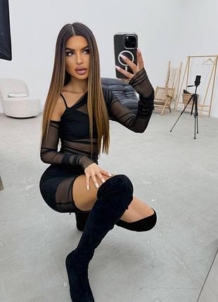 Комплект,топ, юбка, платье сетка