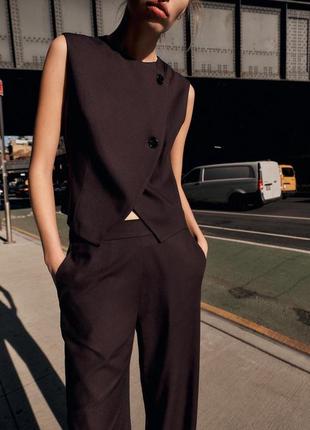 Топ жилет женский коричневый zara new