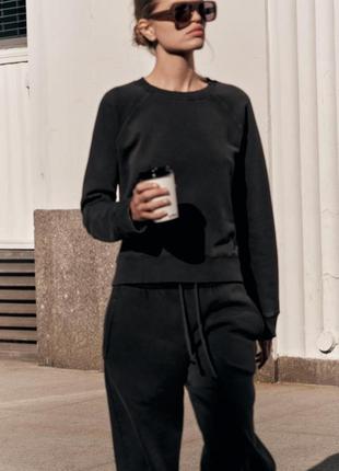 Свитшот серый вареный zara new