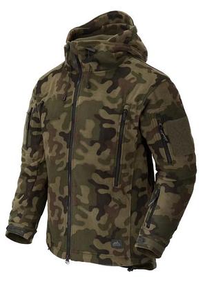 Флисовая кофта helikon patriot mk2 hybrid fleece - pl woodland