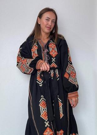 Платье вышиванка с поясом