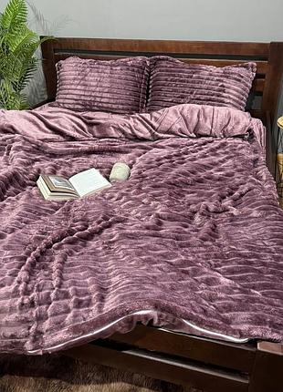 Постільна білизна з велюру, євро, півтораспальний набір,шарпей, плюшева білизна