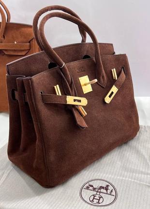 Замшева сумка ермес люкс