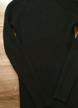 Платье чёрное тёплое в рубчик