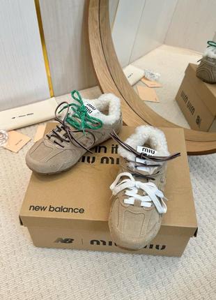 Зимние кеды кроссовки в стиле miu miu new balance3 фото