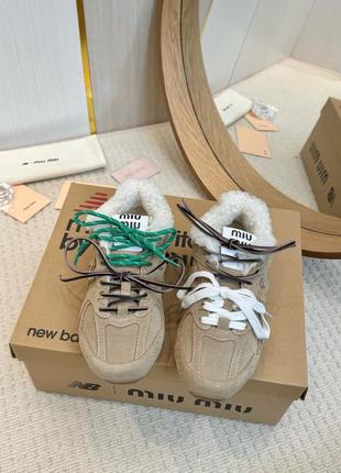 Зимние кеды кроссовки в стиле miu miu new balance2 фото