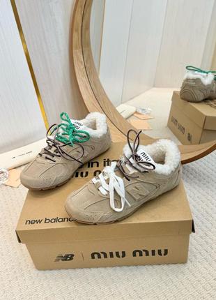 Зимние кеды кроссовки в стиле miu miu new balance4 фото