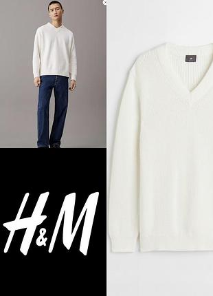 Красивый теплый мужской джемпер h&m regular fit этикетка