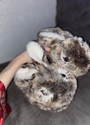 Теплые пушистые тапочки для дома 🐇