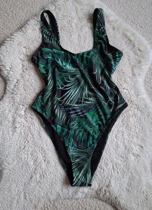 Слитный купальник пальмовый принт