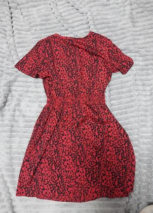 Платье красное в лео леопардовый принт new look petite s с