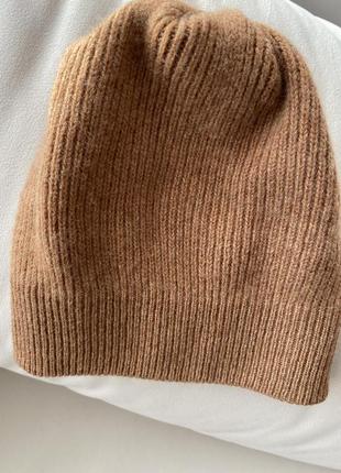 Шапка кашемировая бежевая