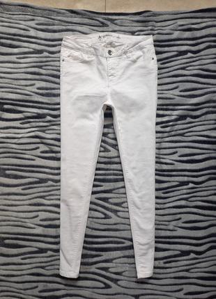 Брендові білі джинси скінні zebra, 38 розмір.